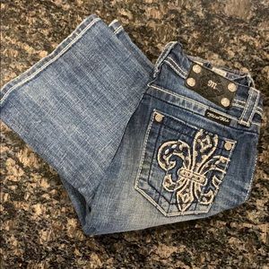 KIDS SIZE 14 rhinestone Miss Me boot cut jeans